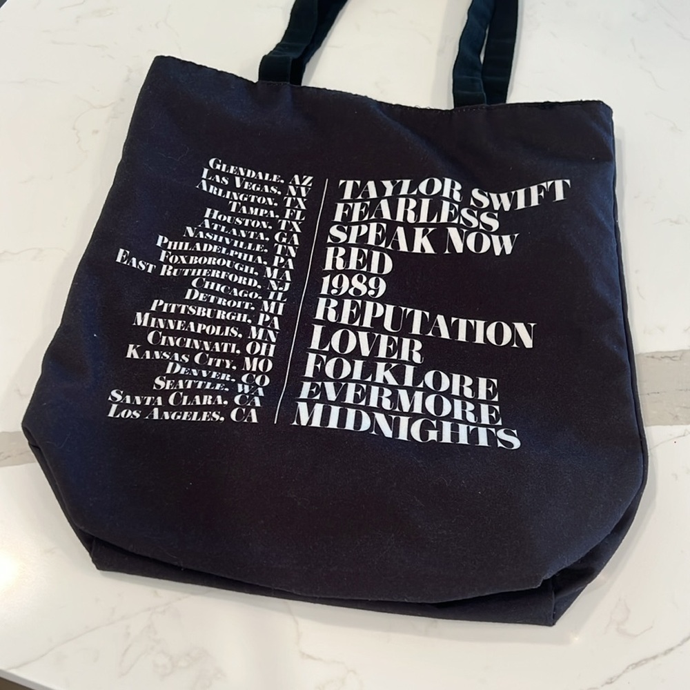 Taylor Swift The Eras Tour Black Tote Bag - Picture 2 of 2